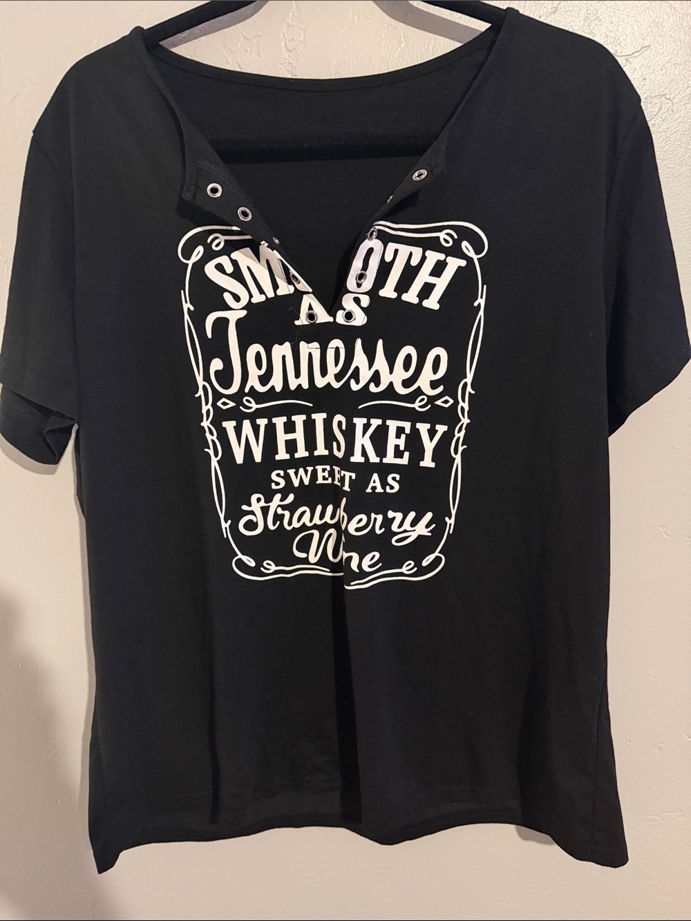 Black Graphic Women’s Tee with Tennessee Whiskey Print